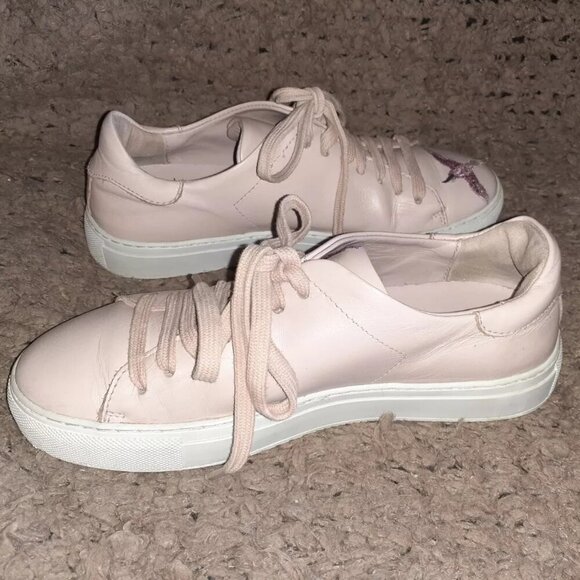 AXEL ARIGATO-Clean 90 Bird Pink Leather Sneakers-Sz 6.5-Excellent - Picture 4 of 8